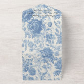 秋秋ブルーホワイトフローラ結婚ズ オールインワン招待状 (外側)