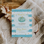 秋秋ベビーシャワーブルーパンプキン サンキューカード