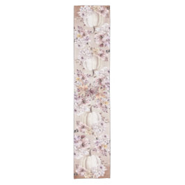 秋秋ベージュのカボチャ菊 ショートテーブルランナー