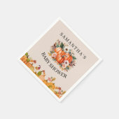 秋秋ボホパンプキンフローラベビーシャワーナプキン スタンダードカクテルナプキン (角)