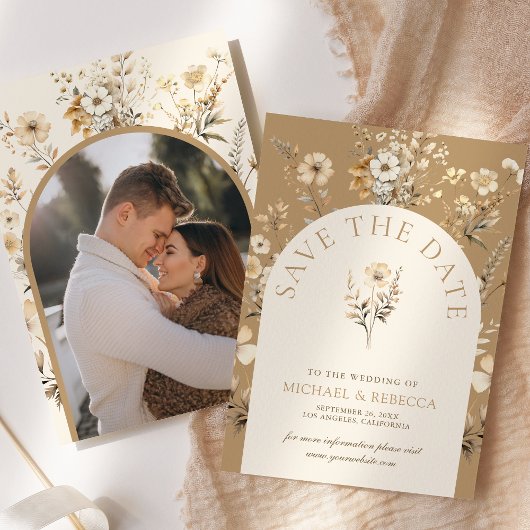 秋秋ボホワイルドフラワー結婚の写真 セーブザデート