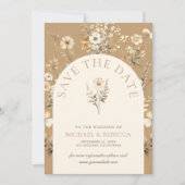 秋秋ボホワイルドフラワー結婚の写真 セーブザデート (正面)