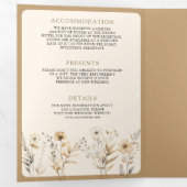 秋秋ボホ山花写真QRコードウェディング 三つ折り招待状 (内部最初)