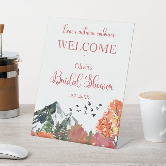 秋秋マウンテンフォレストブライダルシャワーウェルカム 台座サイン (インサイチュ)