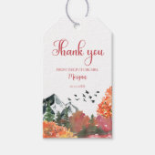 秋秋マウンテンフォレストブライダルシャワー感謝してい ギフトタグ (正面)