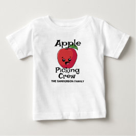 秋秋マッチングファミリーリンゴ狩りクルー ベビーTシャツ