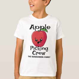 秋秋マッチングファミリーリンゴ狩りクルー Tシャツ