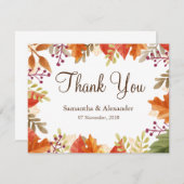秋秋メープル葉サンキューカード (正面/裏面)