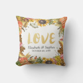 秋秋メープル葉ズパンプキンウェディングシャワー クッション (正面)