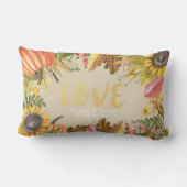 秋秋メープル葉ズパンプキンウェディングシャワー ランバークッション (裏面)