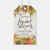 秋秋メープル葉ズパンプキンスブライダルシャワー ギフトタグ (裏面)