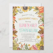 秋秋メープル葉ズパンプキン婚約パーティ 招待状 (正面)