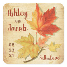 秋秋メープル葉結婚式の引き出物救日付