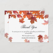 秋秋メープル離れブライダルシャワー サンキューカード (正面/裏面)