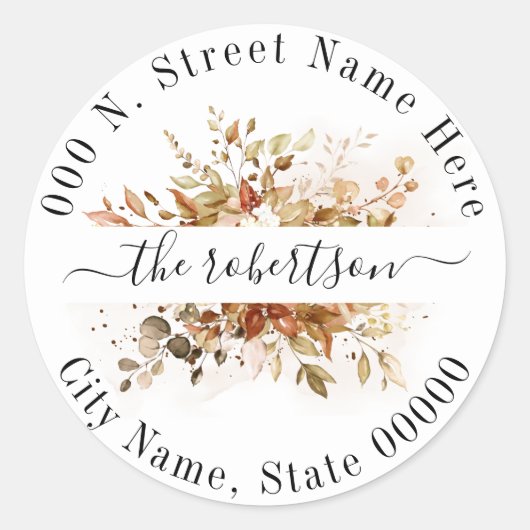 秋秋ユーカリプトゥスブロージボホ差出人住所 ラウンドシール (正面)