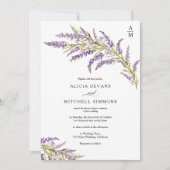 秋秋ラベンダーフローラ水結婚色 招待状 (正面)