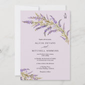 秋秋ラベンダーフローラ水結婚色 招待状 (正面)