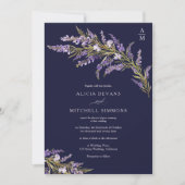 秋秋ラベンダーフローラ水結婚色 招待状 (正面)