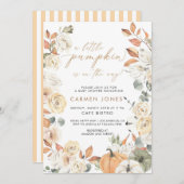 秋秋リトルカボチャベビーシャワー招待状 招待状 (正面/裏面)