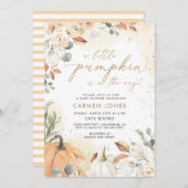 秋秋リトルカボチャベビーシャワー招待状 招待状 (正面/裏面)
