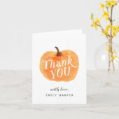 秋秋リトルカボチャ折り畳みサンキューカード カード (黄色い花)