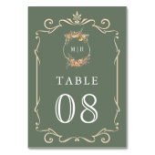 秋秋ワイルドフラワークレストセージ結婚グリーン テーブルナンバー (正面)