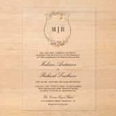 秋秋ワイルドフラワークレスト結婚ズ アクリル招待状 (正面)