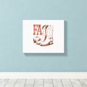 秋秋女性のカーボーイパンプキン キャンバスプリント (インサイチュ (ウッドフロア))