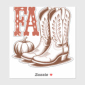 秋秋女性のカーボーイパンプキン シール (シート)