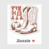 秋秋女性のカーボーイパンプキン シール (シート)