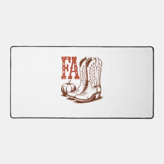 秋秋女性のカーボーイパンプキン デスクマット (正面)