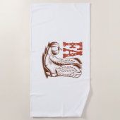 秋秋女性のカーボーイパンプキン ビーチタオル (正面)