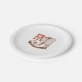 秋秋女性のカーボーイパンプキン ペーパープレート (アングル)