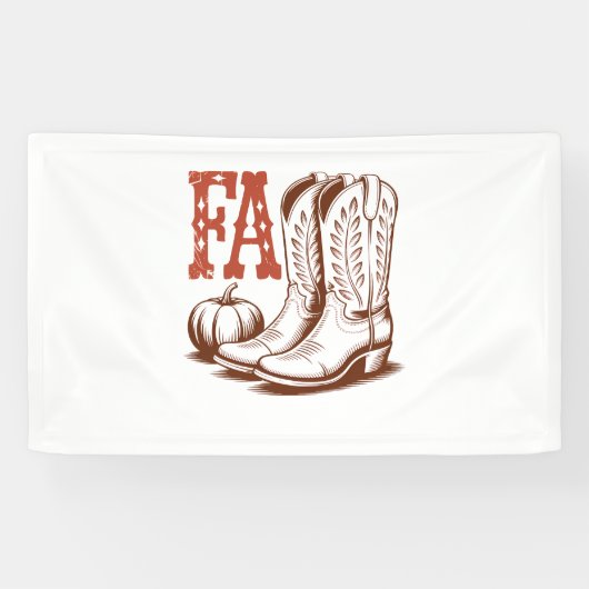 秋秋女性のカーボーイパンプキン 横断幕 (横)