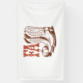 秋秋女性のカーボーイパンプキン 横断幕 (縦)