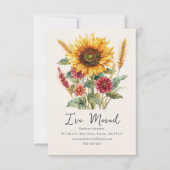 秋秋季ひまわり | 新しいホームアドレス 案内状 (正面)