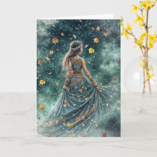 秋秋彼岸ボヘミアンインスパイア子 カード (黄色い花)