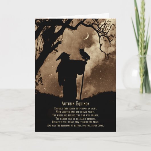 秋秋彼岸恵みマジシャン&フクロウ カード (正面)