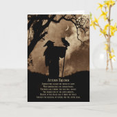 秋秋彼岸恵みマジシャン&フクロウ カード (黄色い花)