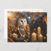 秋秋彼岸神秘的なロウソク シーズンポストカード (正面/裏面)