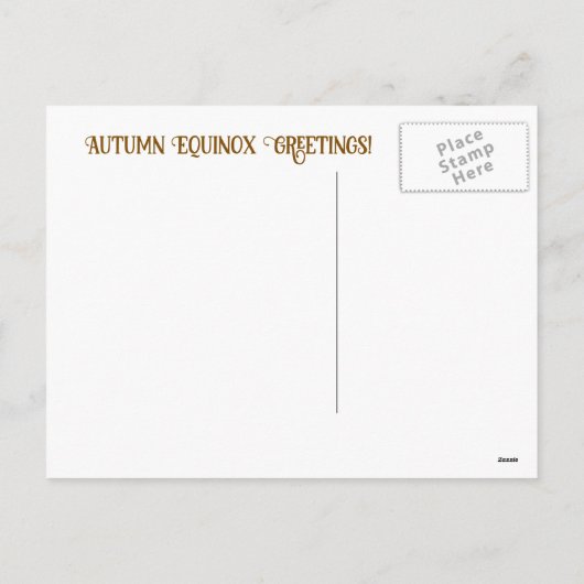 秋秋彼岸神秘的フクロウと提灯 シーズンポストカード (裏面)