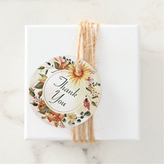 秋秋感謝祭ひまわりサンフラワーありがとう フェイバータグ (インサイチュ)