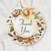 秋秋感謝祭ひまわりサンフラワーありがとう フェイバータグ (正面)