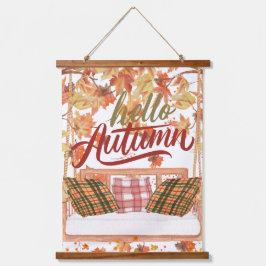 秋秋感謝祭オレンジ離れ色のシーン 吊り下げ型タペストリー