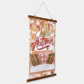 秋秋感謝祭オレンジ離れ色のシーン 吊り下げ型タペストリー (傾斜あり)