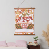秋秋感謝祭オレンジ離れ色のシーン 吊り下げ型タペストリー (寝室)