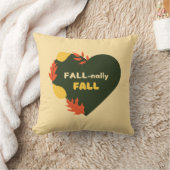 秋秋文字紅葉とグリーンハート クッション (ブランケット)