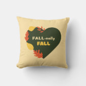 秋秋文字紅葉とグリーンハート クッション (正面)