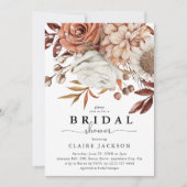秋秋水彩フローラブライダルシャワー 招待状 (正面)