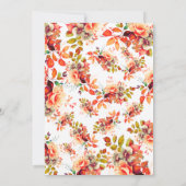 秋秋水彩フローラ40歳の誕生日 招待状 (裏面)